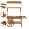 Large Wooden 3 Tier Rolling Table Cart With 2 Wheels for Home Decor, Modern Wagon with Shelves for Display Rack, Lemonade stand, Food Stand, Beverage Bar, or Tea Stall